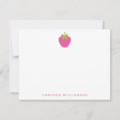 Rosa Erdbeere Personalisiertes Geschirr Mitteilungskarte (Vorderseite)