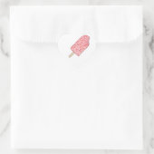 Rosa Erdbeere Popsicle Valentine's Day Ice Cream Herz-Aufkleber (Tasche)
