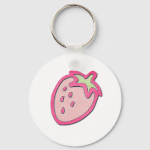 Rosa Erdbeere Schlüsselanhänger