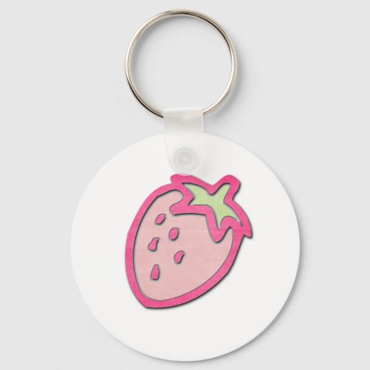 Rosa Erdbeere Schlüsselanhänger (Vorderseite)