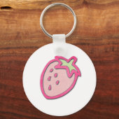 Rosa Erdbeere Schlüsselanhänger (Vorderseite)