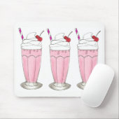 Rosa Erdbeere Schütteln Eiscreme Milchshake Feinsc Mousepad (Mit Mouse)