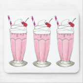 Rosa Erdbeere Schütteln Eiscreme Milchshake Feinsc Mousepad (Vorne)