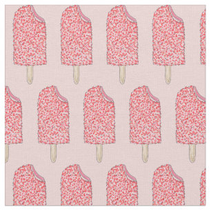 Rosa Erdbeere Shortcake Pops Popsicles Fabric Stoff
