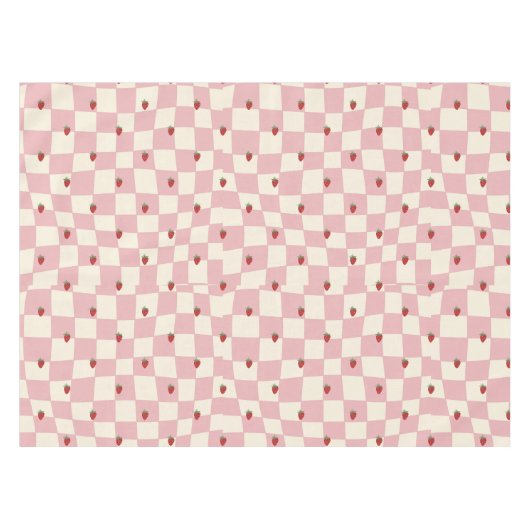 Rosa Erdbeere Tischdecke (Vorderseite (Horizontal))