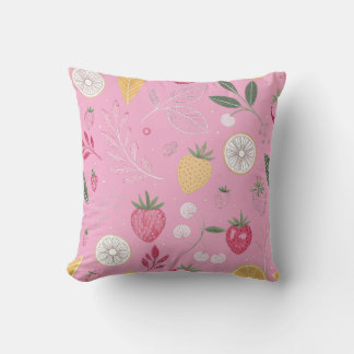 Rosa Erdbeere und florale Muster Kissen Kissen