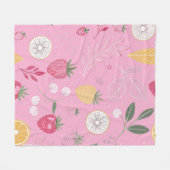 Rosa Erdbeere und Vliesschwarz Fleecedecke (Vorderseite (Horizontal))