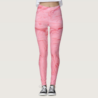 Rosa Erdbeereiscreme-Textur Leggings