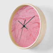 Rosa Erdbeereiscreme-Textur Uhr (Winkel)