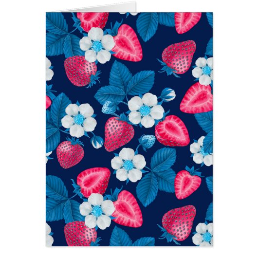 Rosa Erdbeeren auf blau (Vorne)
