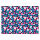 Rosa Erdbeeren auf blau Tischdecke (Vorderseite (Horizontal))