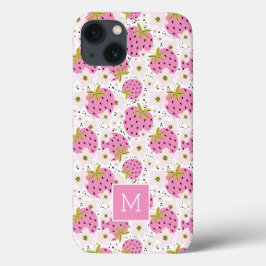 Rosa Erdbeeren Benutzerdefinierte Monogram-Telefon Case-Mate iPhone Hülle