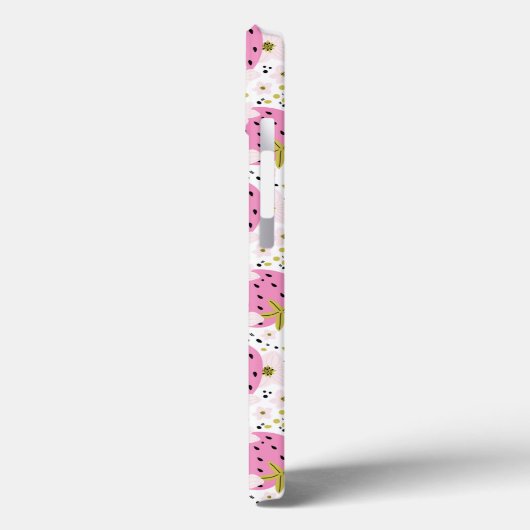 Rosa Erdbeeren Benutzerdefinierte Monogram-Telefon Case-Mate iPhone Hülle (Rückseite / Links)