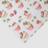 Rosa Erdbeeren Cupcakes Muster Seidenpapier (Ausschnitt)