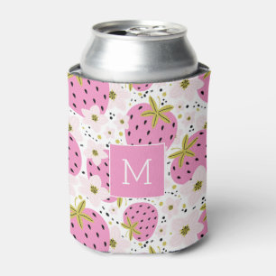 Rosa Erdbeeren Custom Monogram Dosenkühler
