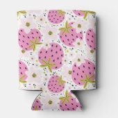 Rosa Erdbeeren Custom Monogram Dosenkühler (Rückseite)