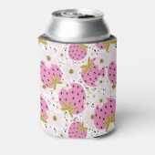 Rosa Erdbeeren Custom Monogram Dosenkühler (Kanne Rückseite)