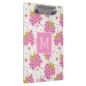 Rosa Erdbeeren Custom Monogram Klemmbrett (Rechts)
