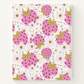 Rosa Erdbeeren Custom Monogram Notizblock (Rückseite)