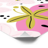 Rosa Erdbeeren Custom Monogram Poster (Ecke)