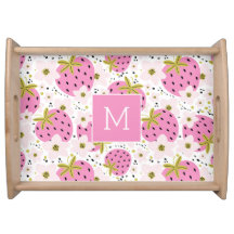 Rosa Erdbeeren Custom Monogram