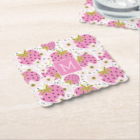 Rosa Erdbeeren Custom Monogram