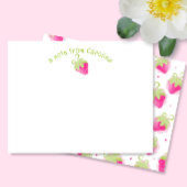 Rosa Erdbeeren & Dots Niedlich Girly Note Card Mitteilungskarte