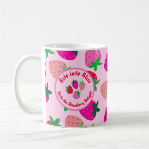Rosa Erdbeeren Feld Sommergebäck Naturfrüchte Kaffeetasse