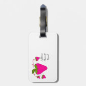 Rosa Erdbeeren Gepäckanhänger (Rückseite vertikal)