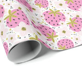 Rosa Erdbeeren Geschenkpapier (Rolleneckpunkt)
