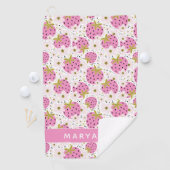 Rosa Erdbeeren Individuelle Name Golfhandtuch (Insitu)