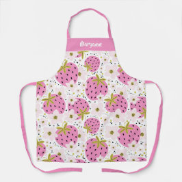 Rosa Erdbeeren Individuelle Name Schürze