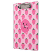 Rosa Erdbeeren, niedlich, kundenspezifisch Klemmbrett (Links)