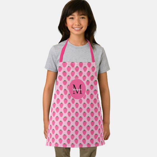 Rosa Erdbeeren, niedliche, maßgeschneiderte Mädche Schürze (Insitu)