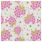 Rosa Erdbeeren Stoff (Nahaufnahme)