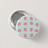 Rosa Erdbeeren Streifen Button (Vorne & Hinten)