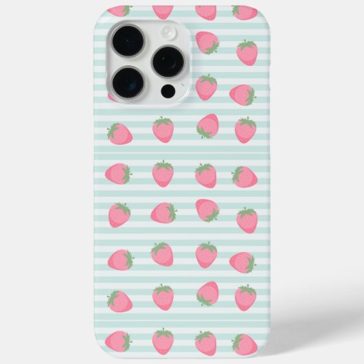 Rosa Erdbeeren Streifen Case-Mate iPhone Hülle (Rückseite)