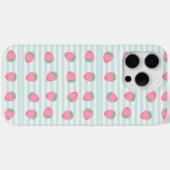 Rosa Erdbeeren Streifen Case-Mate iPhone Hülle (Rückseite (Horizontal))