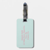 Rosa Erdbeeren Streifen Gepäckanhänger (Rückseite vertikal)