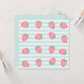 Rosa Erdbeeren Streifen Karte (Vorderseite/Rückseite Beispiel)