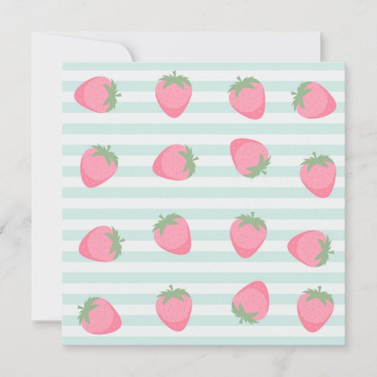 Rosa Erdbeeren Streifen Karte (Vorderseite)