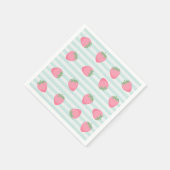 Rosa Erdbeeren Streifen Serviette (Ecke)