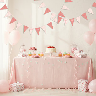 Rosa Erdbeeren Wasserfarbe Glücklich Geburtstag Wimpelkette