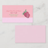 Rosa Erdbeerentwurf und -logo Visitenkarte (Vorne/Hinten)