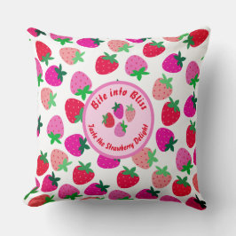 Rosa Erdbeerfeld Sommer Bauer Naturfrucht Kissen