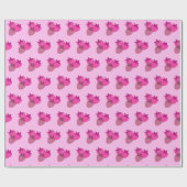 Rosa Erdbeerfeld Sommer niedliche Naturfrüchte Geschenkpapier (Flach)