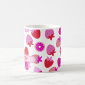 Rosa Erdbeerfeld Sommer tropische erste Kaffeetasse (Mittel)