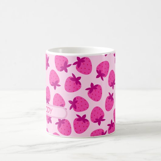 Rosa Erdbeerfeld Sommerfrucht erste Kaffeetasse (Mittel)