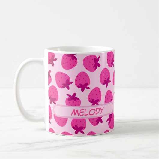 Rosa Erdbeerfeld Sommerfrucht erste Kaffeetasse (Links)