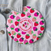 Rosa Erdbeerfeld Sommergebäck Naturfrüchte Button (Beispiel)